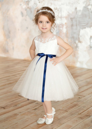 Unique Ivory Lace Glitter Tulle Flower Girl Dress Unique Ivory Lace Glitter Tulle Flower Girl Dress